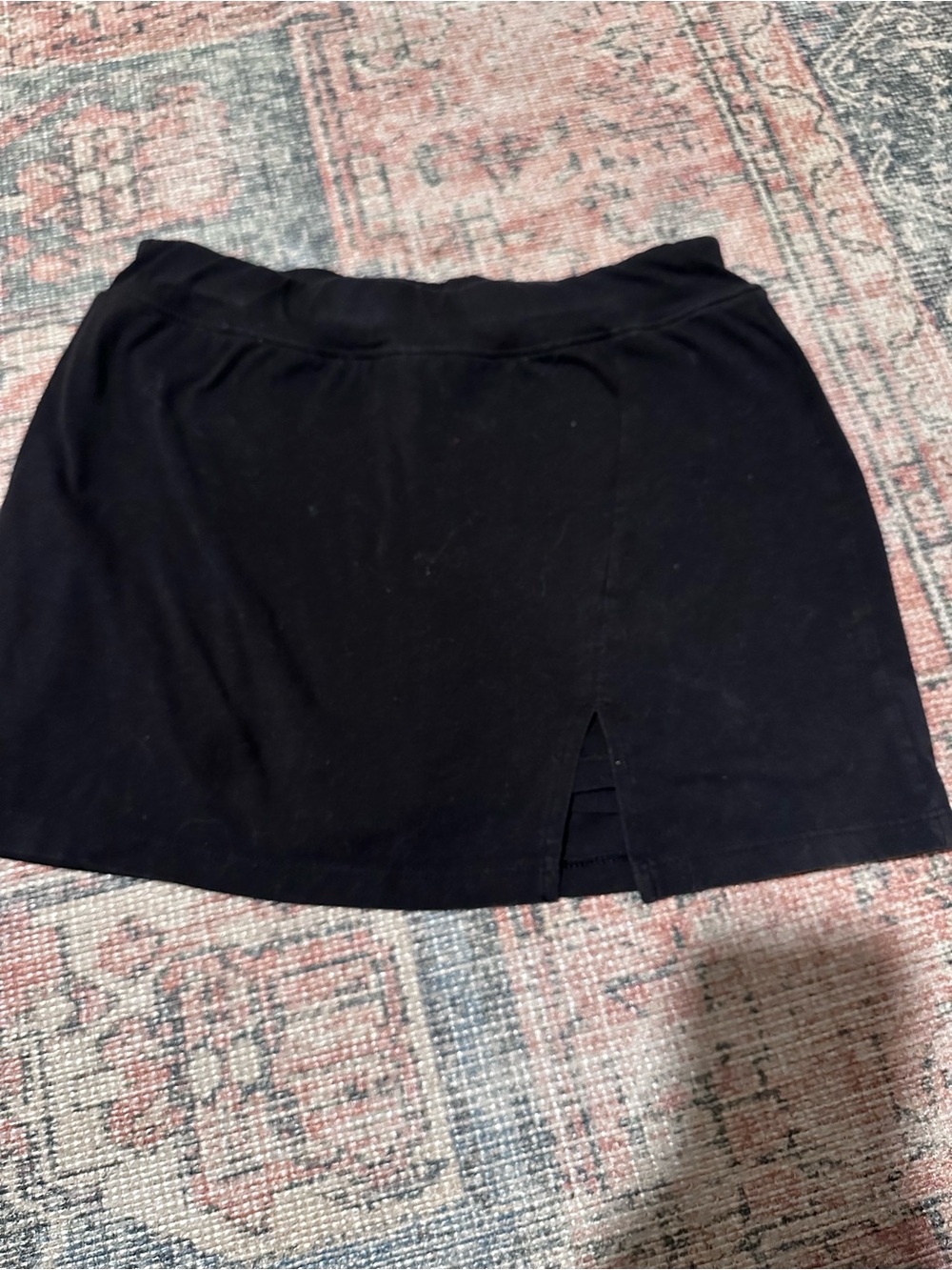 wonder nation Black Mini Skirt with Front Notch